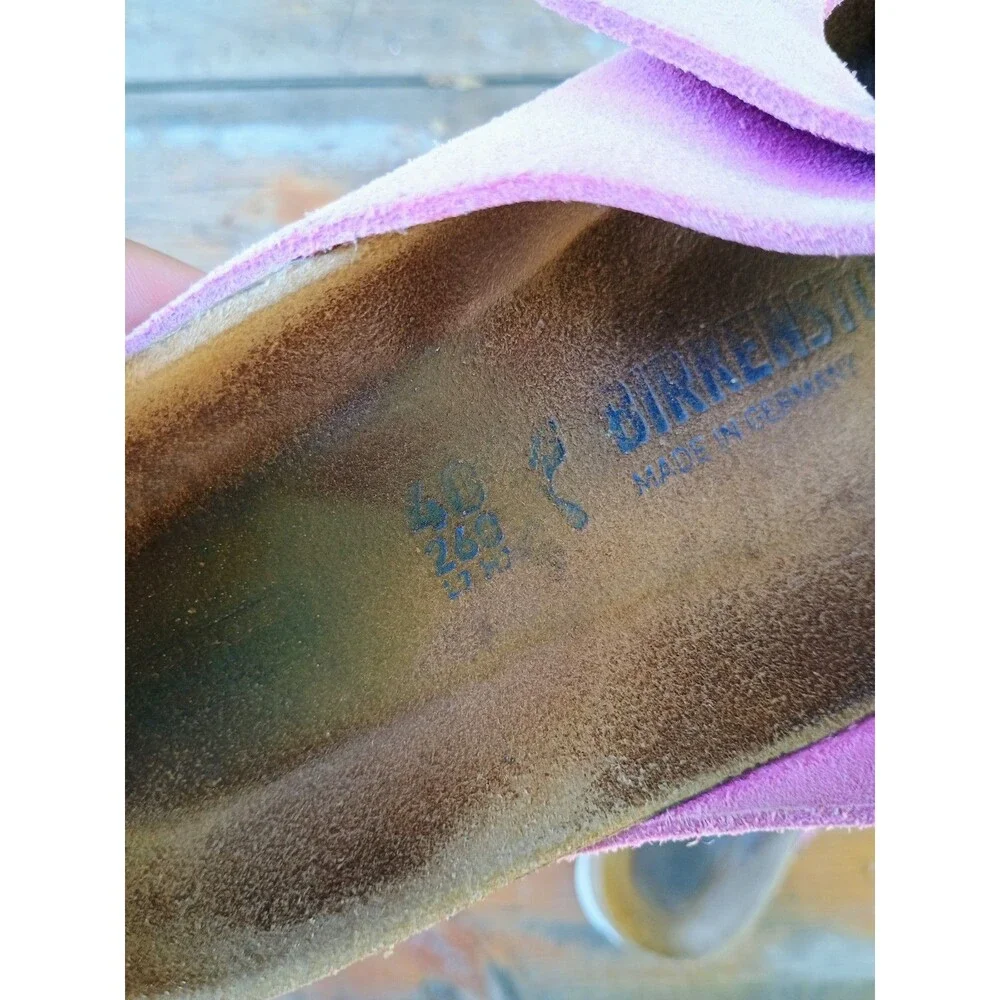 Birkenstock Arizona Womens 40 Sandals Pink Suede Soft Footbed US Women's 9 - Picture 9 of 10